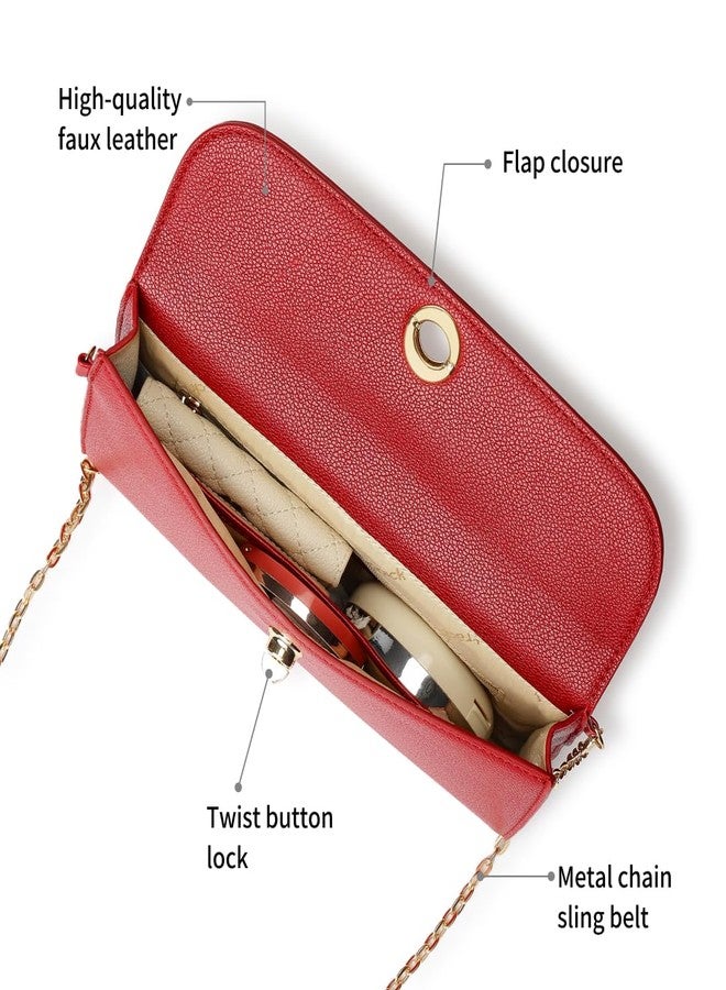 Fastrack Chain Reaction Sling Bag for Women | Medium Size with Flap Closure, Twist Lock and Gold Metal Chain | Stylish Sling Bag for Parties and Casual Outings - Image 3